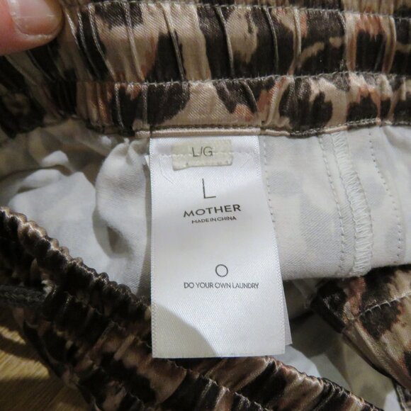 MOTHER The Lounger Ankle Pants in Wildcat Satin Leopard Print Large Mob Wife - Picture 15 of 15